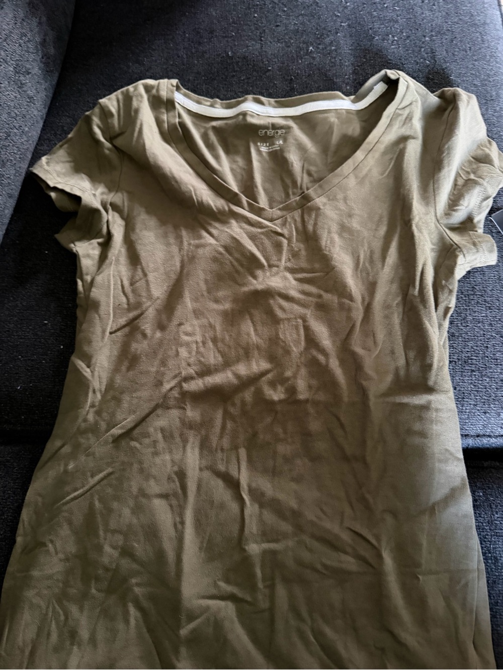 Energie Women's Short Sleeve V-Neck Tee - Olive